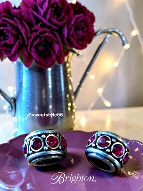 BRIGHTON "Glam" Crystal Slider Charms SWEET AND SPARKLY Set Of Two!